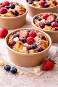 White chocolate berry brioche desserts